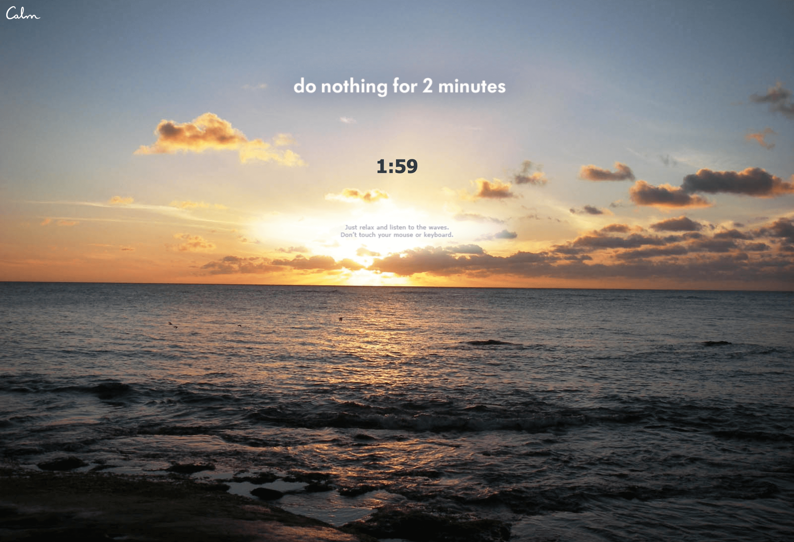 It can be hard to sit still and take a breath in today’s busy world. We rarely take the break we really need in the middle of the day. Forget your email, your favorite blogs, or social networking sites and try visiting Do Nothing for 2 Minutes. Just relax and listen to the waves.